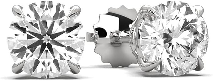 ARAIYA FINE JEWELRY 2 carat D color lab-grown diamond stud earrings in 14K gold with screw back