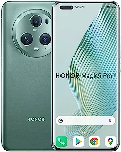 Honor Magic5 Pro 5G,12+512GB smartphone,Snapdragon 8 Gen 2, 6.8-inch 120Hz quad-curved HDR display,50MP AI triple camera, large 5100mAh battery, dual SIM Card,Android 13 Global EU/UK model PGT-N19(gre