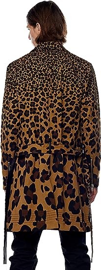 Jonny Cota Studio Sahara Leopard Print Denim Coat, Men's