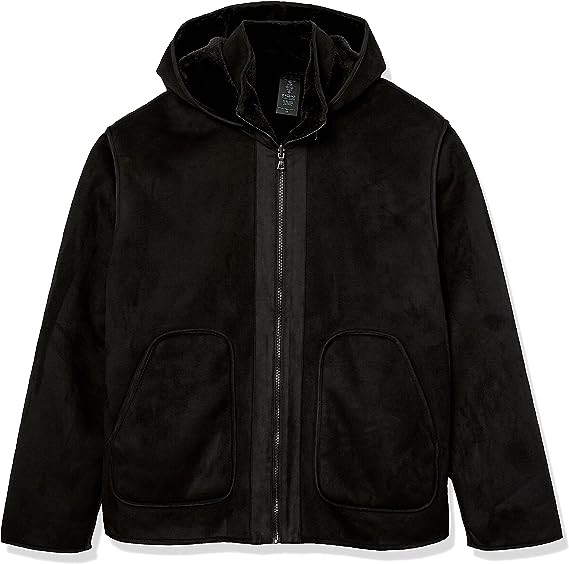 John Varvatos Men's Beaver Regular Fit Reversible Faux Shearling Coat