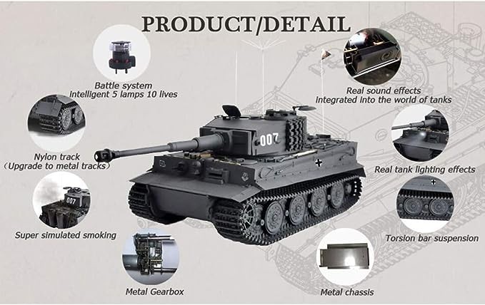 hooben new assembled and painted rtr 110 tiger1 delayed production half metal undershirt