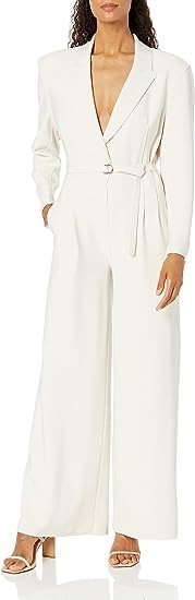 Norma Kamali single-breasted straight-leg jumpsuit for women