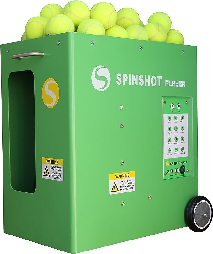 Spinshot-Player tennis machine supports cell phone remote control.